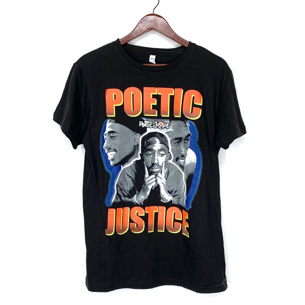 Poetic Justice Graphic Tupac Shakur Short Sleeve Crewneck Tee Size Medium New